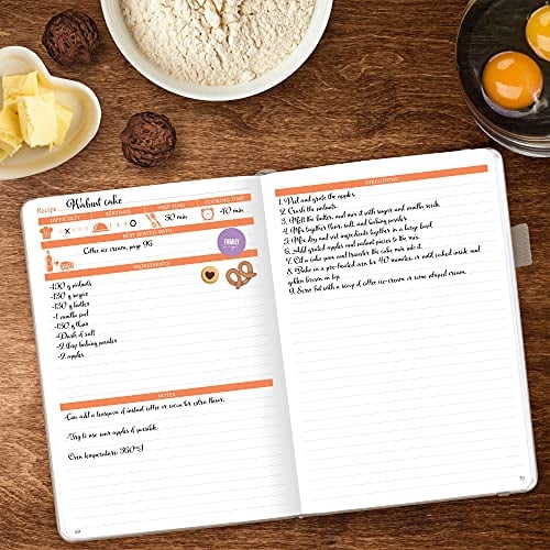 Libro de recetas en blanco: escribir recetas – Diario cocina – Cuaderno personalizado (Caracola)