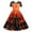 Orange, variant on TAIAOJING Women Hallowmas Lace Round Neck Short Sleeve Printed Large Swing Dress