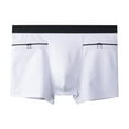 thumbnail image 2 of zeranth Men Seamless Underwear High Waist Patchwork Color Boxer Briefs Zipper Double Pockets U-convex Underpants, 2 of 7