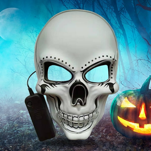 Máscaras de cosplay Luz de neón Accesorios de mascarada 3 modos para niños adultos (hielo) Azul
