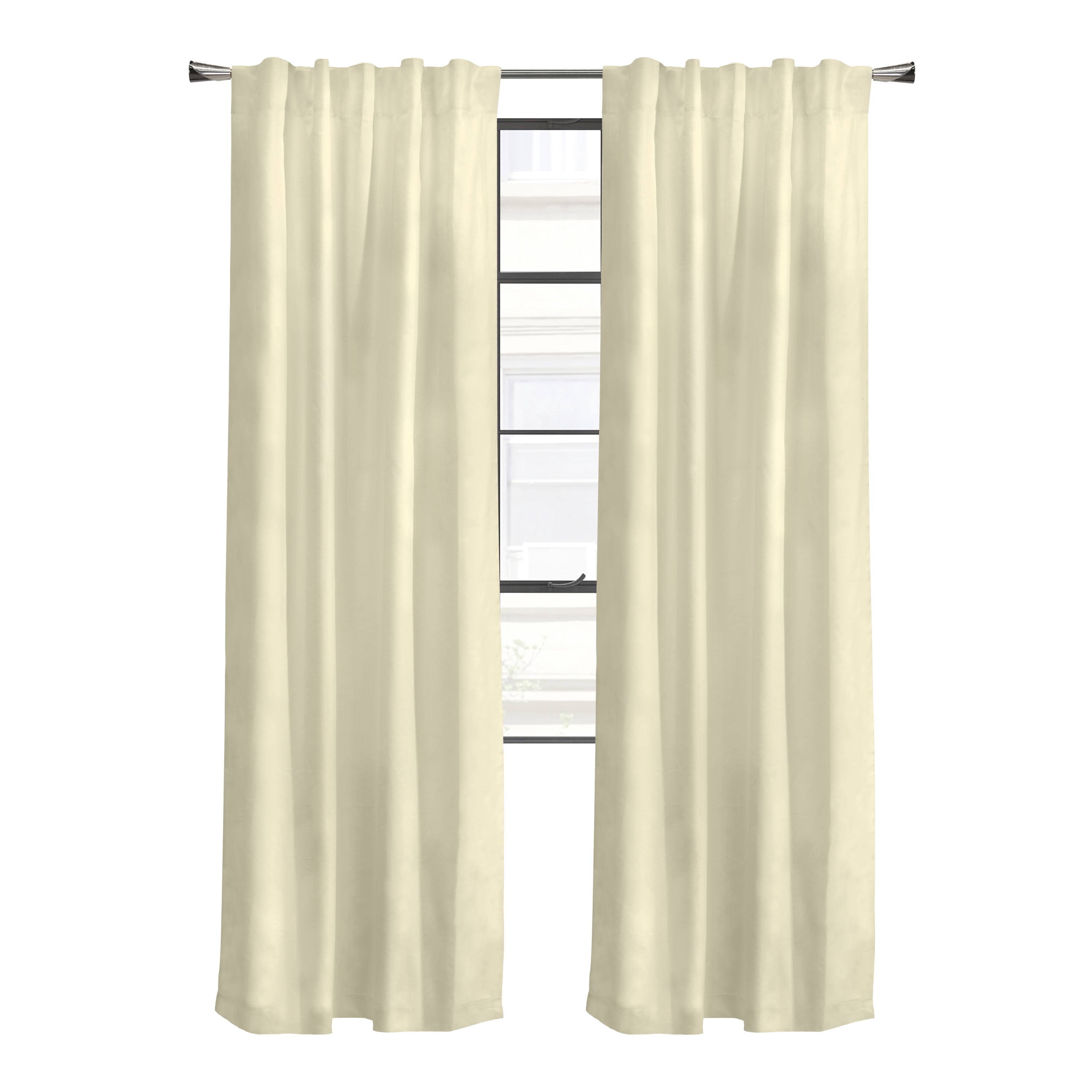 Winmate Topsions 3-way Header Insulated Curtain Panel Pair each 80" x 84" in Natural