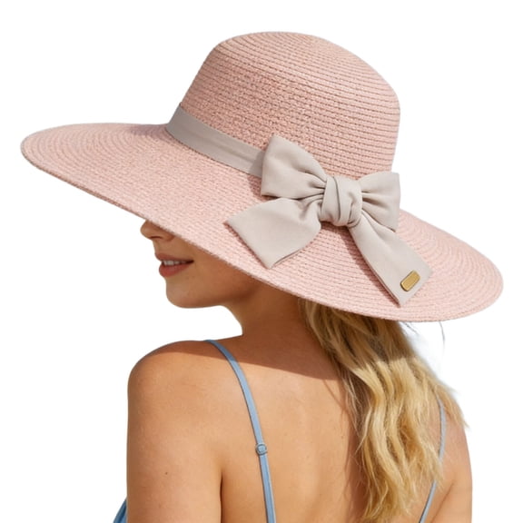 SUYIDA Women's Summer Sun Hat with Wide Brim Breathable Straw Design for Outdoor Beach Wear