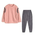 thumbnail image 1 of Timegard Ensemble de Pyjamas en Molleton pour Femmes 2 Pcs Col Rond Manches Longues Haut Chaud Pantalon Bas Resserré Tenue de Détente, 1 of 7