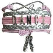Infinity Collection Dance Bracelet- Dance Jewelry - Pink Ballet Shoe Dance Bracelet for Dance Recitals