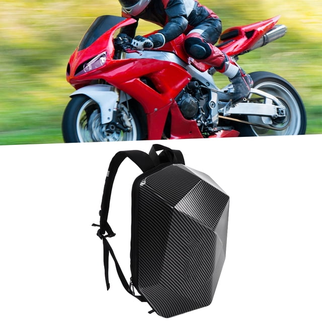 Mochila para montar en motocicleta resistente al agua estilo fibra de carbono bolsa trasera extensible ABS bolsa para casco bolsa trasera extensible para motocicleta ANGGREK Otros