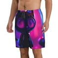 thumbnail image 2 of Logiee Neon Toy Cat Reflections Print Mens Swim Trunks Quick Dry Board Shorts,Breathable Hawaii Beach Shorts Swimwear Bathing Suits-Small, 2 of 6