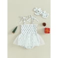 thumbnail image 2 of Arvbitana Infant Baby Girls 0-18M Christmas Romper Dress Sleeveless Cane/Christmas Tree Print Mesh Tulle Slip Bodysuits with Headband Newborn Cute Clothes, 2 of 8