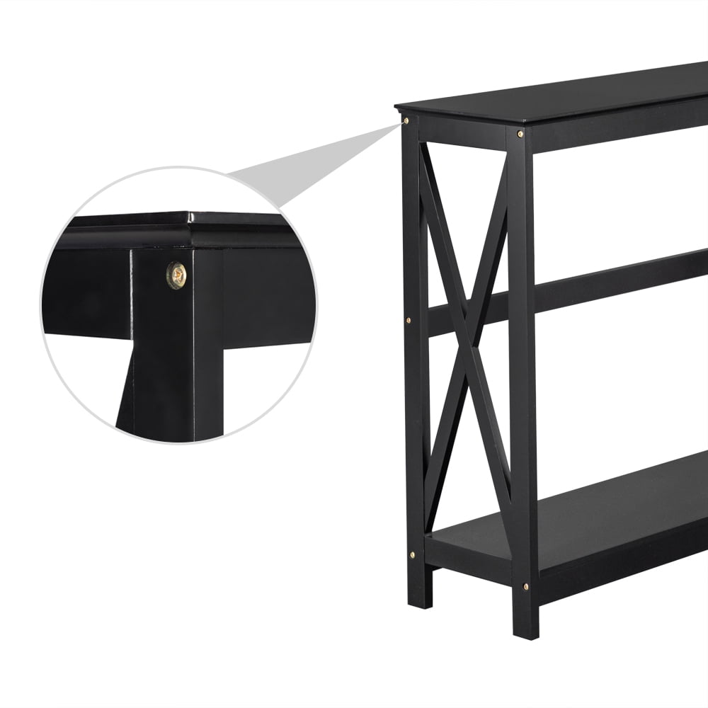 Lowestbest Console Table for Entryway, Side Cross Porch Table, Black Lowestbest Console Table for Entryway, Side Cross Porch Table, Black