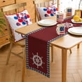 thumbnail image 5 of Table Runner Dresser Scarves 72 Inch Long, Independence Flag Day Star on Blue Linen Dining Table Runners Nautical Marine Ship Rubber on Red Tabletop Scarf for Wedding Holiday Party Kitchen, 5 of 9