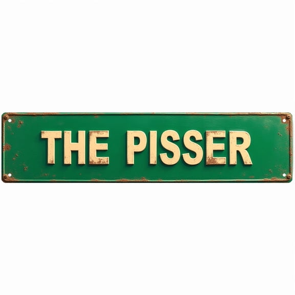 "The Pisser" Funny Tin Sign - 16x4 Inches Humor Decor for Wall, Great for Bathroom, Garage, Man Cave | funny signs, bathroom signs decor, man cave accessories