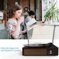 thumbnail image 3 of DIGITNOW Bluetooth Record Player Belt-Driven 3-Speed Turntable Built-in Stereo Speakers-Brown, 3 of 5