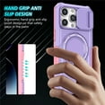 thumbnail image 3 of Case for iPhone 15 Pro Max 6.7-inch [Sliding Cover for Camera Protection] [Compatible with MagSafe] Shockproof Multifunctional Shell Case with Hidden Kickstand/Phone Ring Holder,Purple, 3 of 10