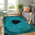 thumbnail image 4 of Viking Print Valknut Rectangle Area Rug – Non-Slip, Machine Washable, Soft – Modern Home Decor Carpet – Non-Slip Backing – Soft Low-Pile – Durable & Fade-Resistant, 4 of 7