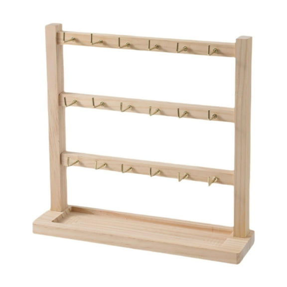 QccHieUs Earring Display Stand with Hooks Sturdy Earring Display Rack for Necklaces Rings 3 Tier 18 Hooks