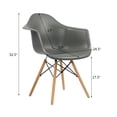 thumbnail image 6 of Plastic Chair with Arms and Wooden Legs, Gray, Set of 4, 6 of 6