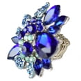 thumbnail image 3 of Women's Vine Marquis Stone Stud Fashion Stretch Ring, Flower Royal/Silver-Tone, 3 of 3