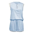 thumbnail image 4 of WAYUTE Shorts Sets for Women Lace Split V Neck Sleeveless Button Front Top and Short Casual Summer Trendy 2 Piece Outfit Outfit Sets, 4 of 5
