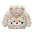 thumbnail image 6 of Staki Kids Boy's Winter Coat Hooded Puffer Windbreaker Warm Cotton Jacket Parka Down Outdoor Coats Toddler Coats(Beige,12-18 Months), 6 of 6