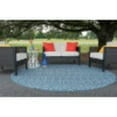 thumbnail image 7 of 6ft Round Water Resistant, Indoor Outdoor Rugs for Patios, Front Door Entry, Entryway, Deck, Porch, Balcony | Outside Area Rug for Patio | Denim, Solid | Size: 5'1'' Round, 7 of 7