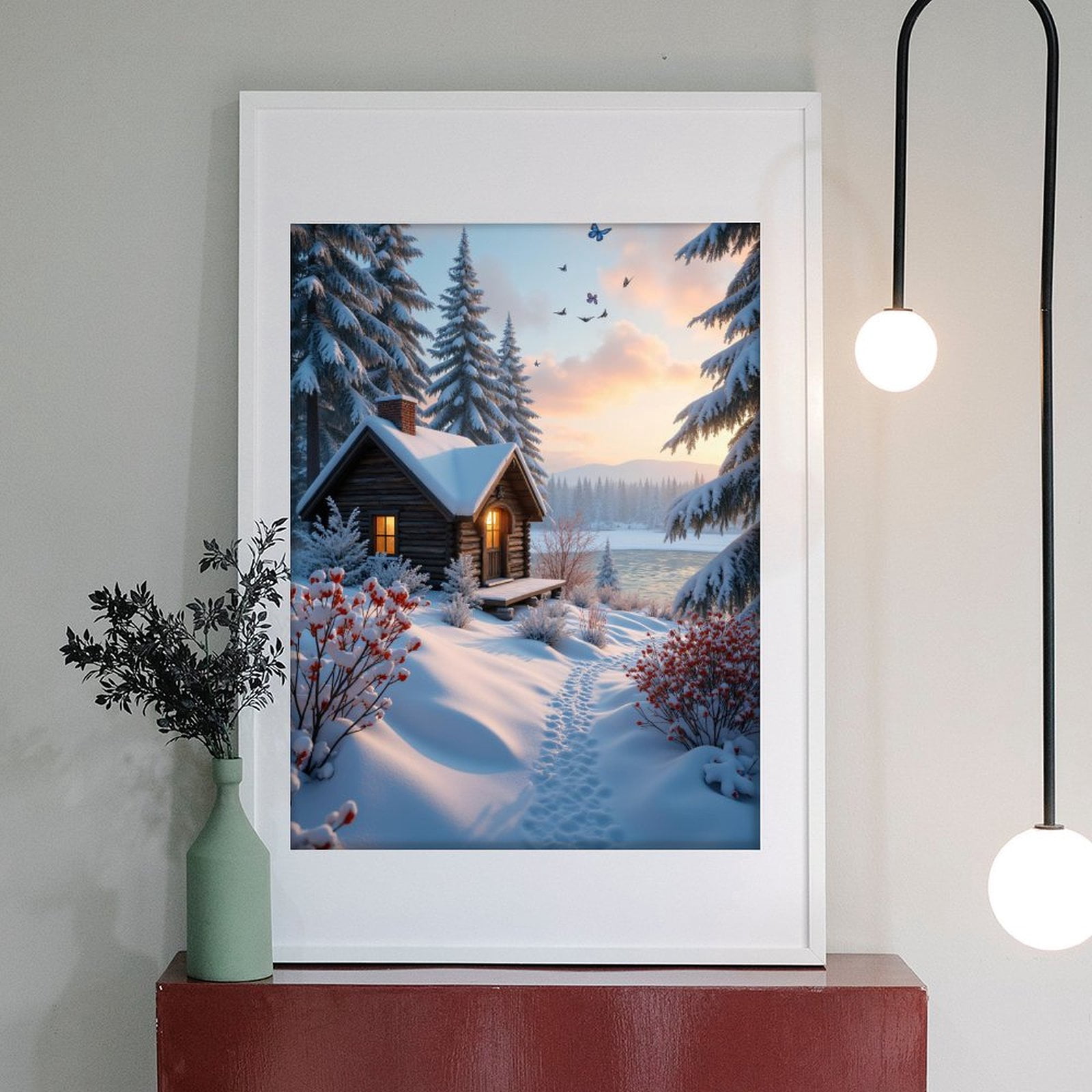 Diamond Art Kits for Adults - 5d Snowy Cabin Winter Forest Sunset Diamond Painting for Adults, Diamond Art for Adults Beginners, Diamond Painting Kits for Adults for Home Wall Decor