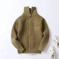 thumbnail image 2 of Splozh Boys Sweater Quarter Zip up Knit Neck Warm Pullver Kids Knitwear,Green 10-12 Years, 2 of 4
