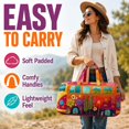 thumbnail image 5 of Camper Bag, Hippie Bus Weekender Bag, Hippie Bag, Hippie Bohemian Quilted Weekender Travel Bag Floral Print, Overnight Stay Carry On Shoulder Bag, 1 Pc, 5 of 6