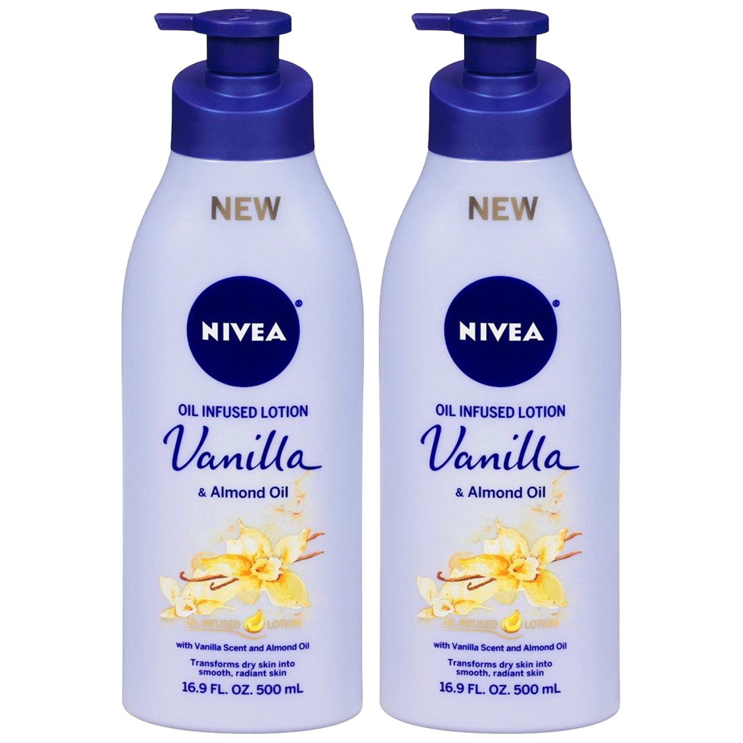 NIVEA Oil Infused Body Lotion Vanilla and Almond Oil Body Lotion for Dry Skin 3 Pack of 16.9 Fl Oz Pump Bottle Walmart