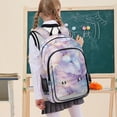 thumbnail image 7 of FORMRS Unisex School Backpack 17" Student Travel Bag with Laptop Compartment, Purple Marble Pattern, 7 of 7