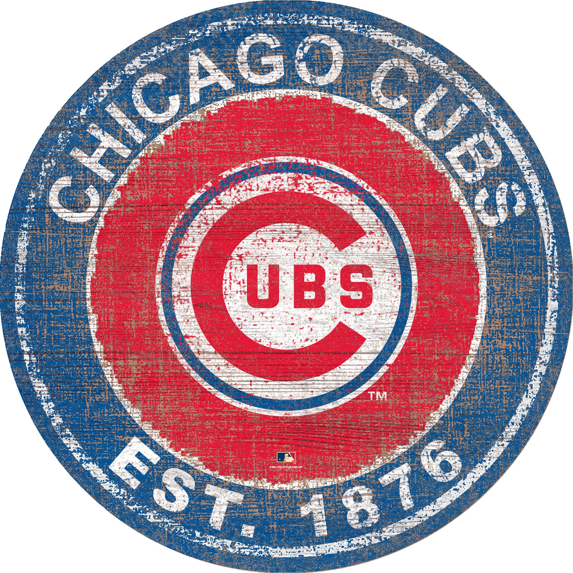 Chicago Cubs 24 Round Heritage Logo Sign Walmart