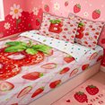 thumbnail image 3 of meiyoeat Strawberry Letter B Zipper Twin Comforter Sets with Fitted Sheet and 2 Pillowcases for Kids, Princess Buffalo Zipper Bedding Set for Bedroom, Pink, Polkadot Reversible, 4pcs, 3 of 6