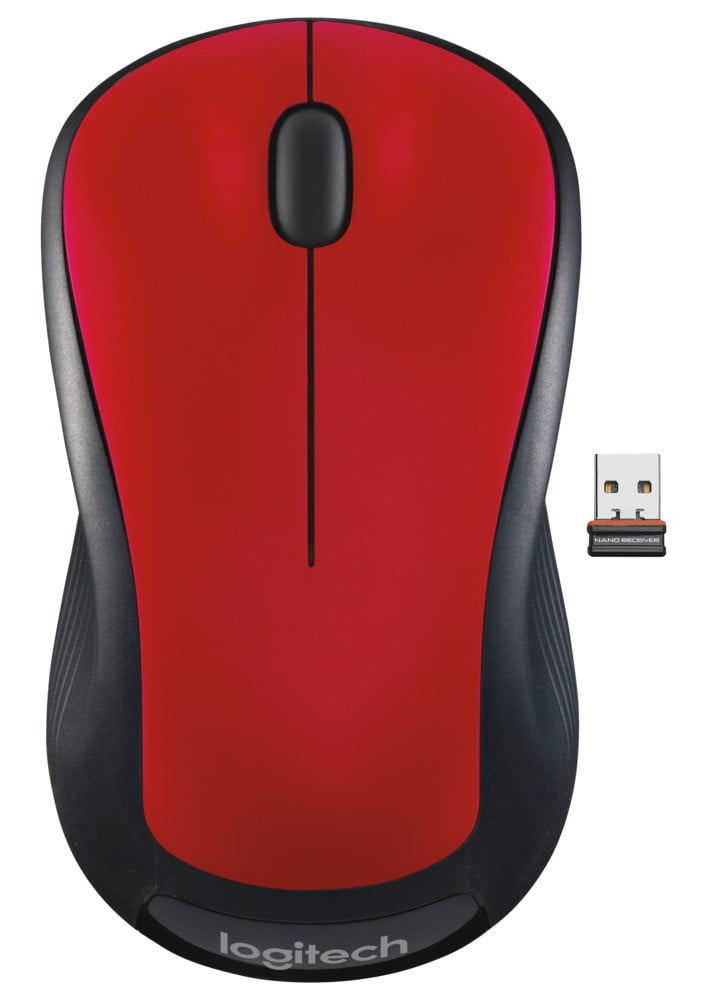 Logitech Full Size Wireless Mouse Red