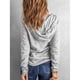 thumbnail image 4 of Women Hoodie Long Sleeve Drawstring Button Front Loose Casual Hooded Sweatshirt with Pocket for Spring Autumn Gray S, 4 of 6