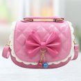 thumbnail image 4 of EeaseMX Bolso de mano de piel sintética para niña, pequeño bolso de hombro con lazo, accesorio informal de verano para niña (rosa), 4 of 8