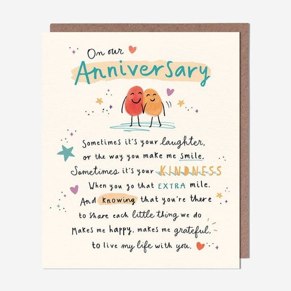 Anniversary Card for Him and Her – Sweet Lovebirds Design – Heartfelt Message Inside – Perfect for Celebrating Your Special Day