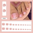thumbnail image 2 of Rynn&Rae Press on Nail Fake French Toenail White Toe Nail Tip Acrylic Toenails Rhinestones Toes Nails Tips 24 ct/pk F62, 2 of 2