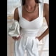 thumbnail image 4 of Camisetas Sin Mangas con Cuello en V para Mujer, Camisetas Básicas, Camisetas Corta, Camisetas y Verano, Camisetas Informales Ajustadas Acanaladas, , XL, 4 of 9