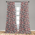 thumbnail image 5 of Ambesonne Geometric Curtains, Retro Style Checkered, Pair of 28"x95", Multicolor, 5 of 5