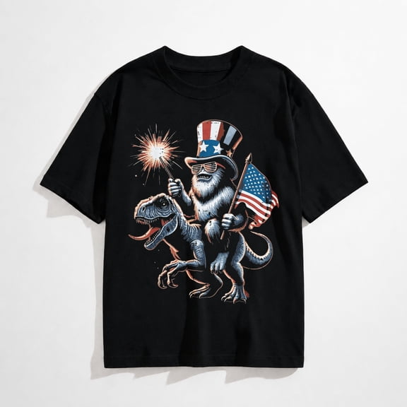 4th of July Shirts For Women Men Fourth Gift 4th of July Dino Trex American Youth T-Shirt