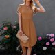 thumbnail image 1 of Vestido de manga corta con ribete de encaje, vestido midi de cuello redondo de verano Vestido de manga corta con cuello redondo Vestido holgado con ribete de encaje Rendimiento potente, 1 of 6