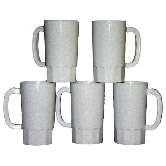 Talisman, Plastic Beer Mugs, Large 32 Ounce, Pack 8, Color Granite