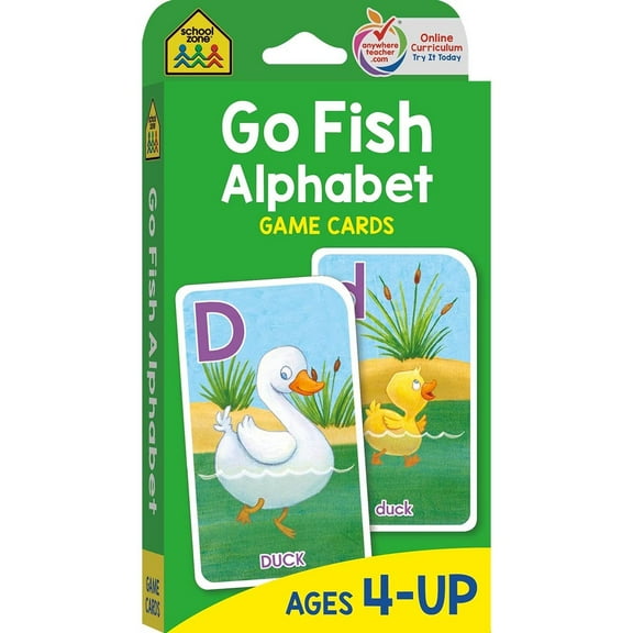 School Zone Go Fish Alphabet Game Cards