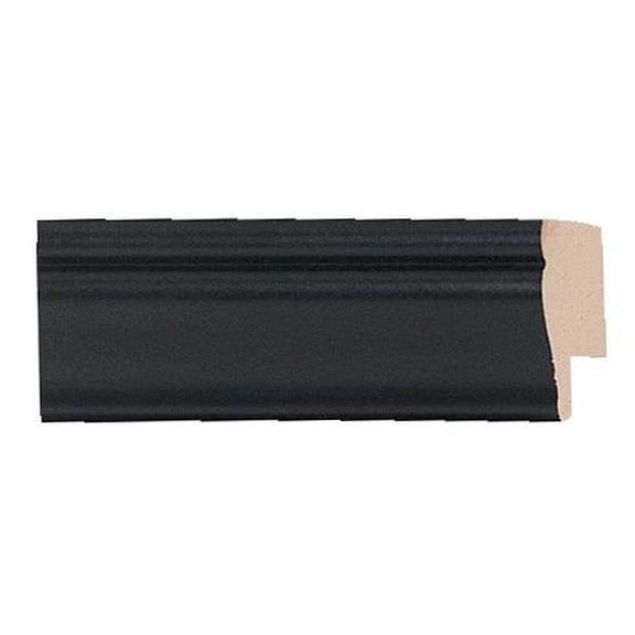 Picture Frame Moulding (Wood) 18Ft Bundle - Traditional Black Finish - 0.75" Width - 7/16" Rabbet