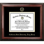 Campus Images  11 x 8.5 in. Cal State Long Beach Gold Embossed Diploma Frame - Satin Mahogany