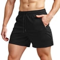 thumbnail image 1 of Pantalones cortos de running para hombre con entrepierna de 5 pulgadas: bolsillos con cremallera, cintura elástica, poliéster-spandex, pantalones cortos deportivos para gimnasio, tallas S-XXXL para, 1 of 5