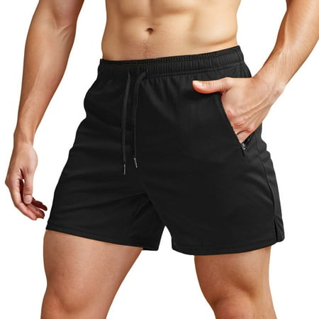 Gyexs Athletic Shorts for Men Slim Fit Summer Classic Jean Shorts Soft Breathable Summer Shorts with Pockets Black Size XXL