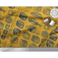 thumbnail image 2 of Soimoi Moss Georgette Fabric Grains & Fish Food Print Fabric by Yard 42 Inch Wide, 2 of 3