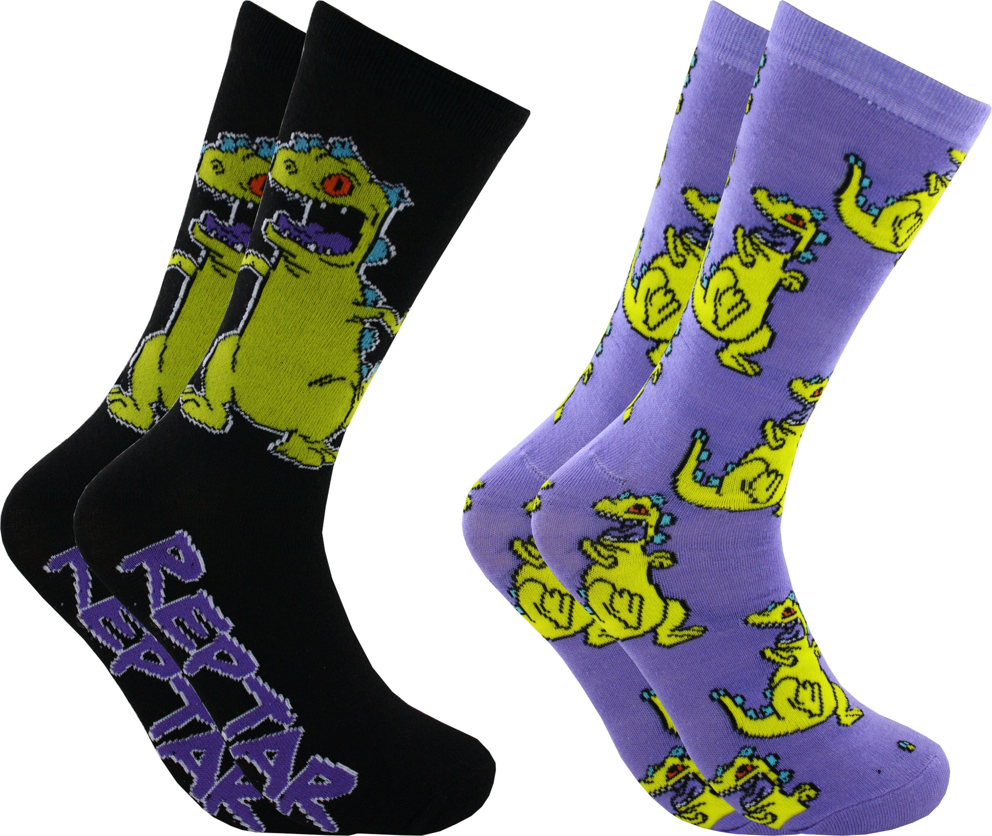 HYP Nickelodeon Rugrats Reptar Men's Casual Crew Socks, 2Pack, 612