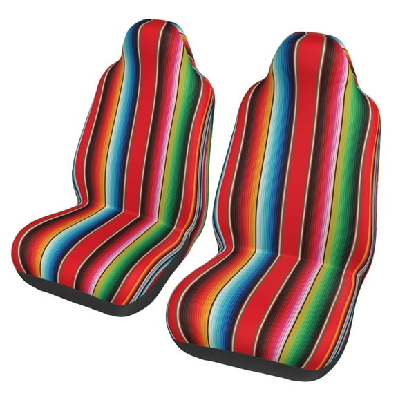 Sikiie Mexican Serape Blanket Stripes Car Seat Protector 2 Pack Car Seat Cushion Mat, Car Seat Covers for SUV, Truck, Van