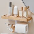 thumbnail image 2 of Bathroom Storage Rack Space-saving Wall-mounted Creative Bathroom 2-in-1 Sundries Shelf Storage Toilet Paper Holder, 2 of 4
