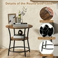 thumbnail image 6 of Gymax 2-Tier Side Table Compact Round Metal Frame Coffee Table w/ Open Shelf Brown, 6 of 10